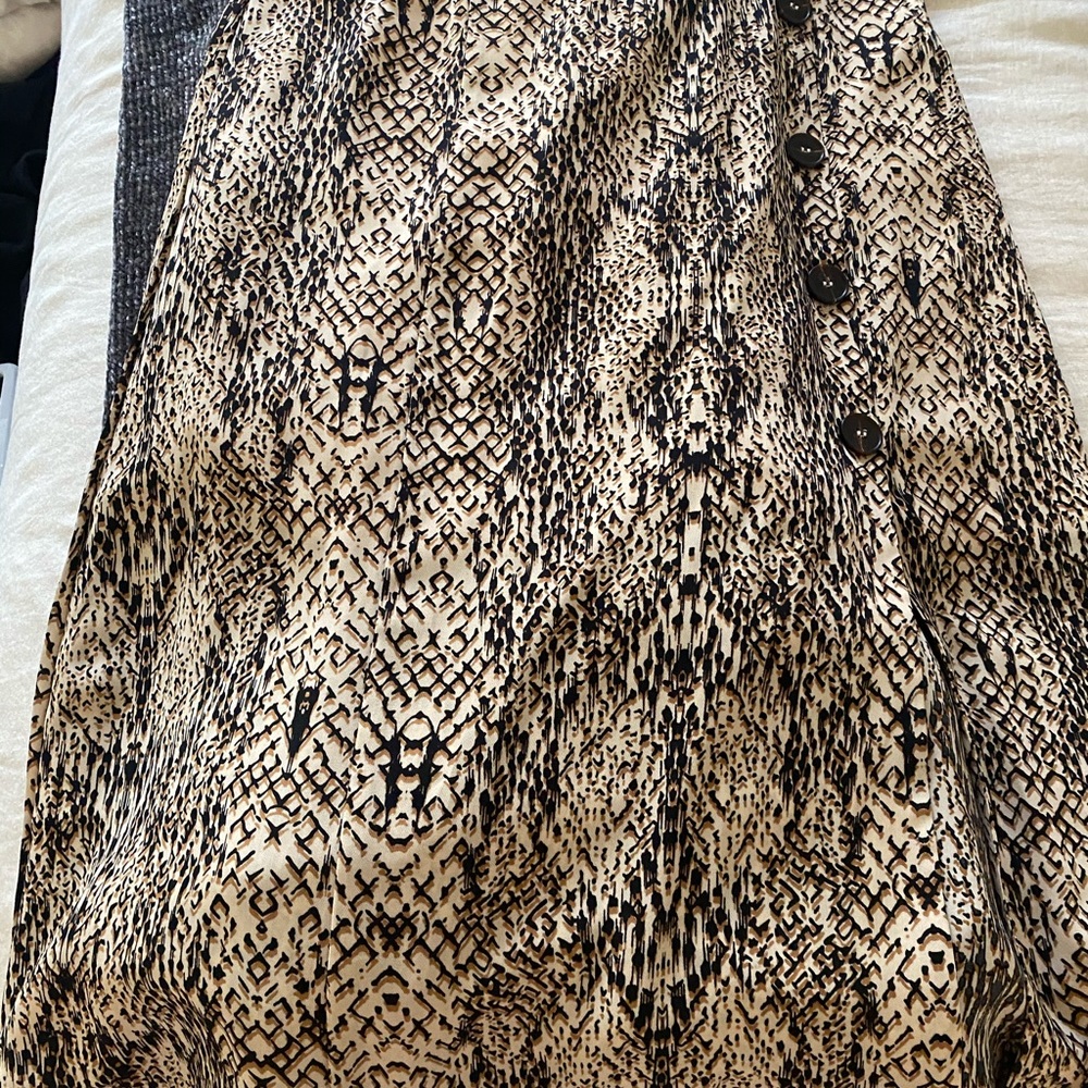 Animal print midi skirt
